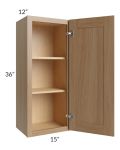 Asheville Rift Oak Shaker 15x36 Wall Cabinet