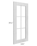 Heather Grey Shaker 15x36 Mullion Glass Door Only with Glass Included