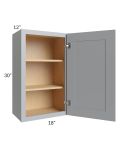 Asheville Grey Shaker 18x30 Wall Cabinet