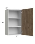 Milan Pecan 18x30 Wall Cabinet