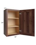Farmhouse Walnut Shaker 18x30 Wall Cabinet