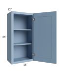 Sky Blue Shaker 18x36 Wall Cabinet