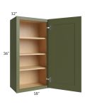 Midtown Hunter Green Shaker 18x36 Wall Cabinet