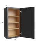 Midtown Black Shaker 18x36 Wall Cabinet