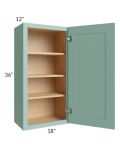Midtown Mint Green Shaker 18x36 Wall Cabinet