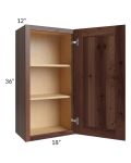 Farmhouse Walnut Shaker 18x36 Wall Cabinet