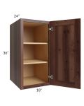 Farmhouse Walnut Shaker 18x36x24 Pantry Wall Cabinet