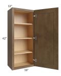 Midtown Mocha Shaker 18x42 Wall Cabinet