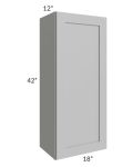 Midtown Painted Grey Shaker 18x42 Wall Cabinet