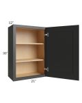Midtown Black Shaker 21x30 Wall Cabinet