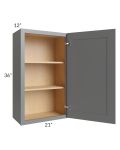 Stratton Dark Grey Shaker 21x36 Wall Cabinet