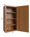 Artisan Walnut Shaker 21x42 Wall Cabinet