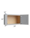 Asheville Grey Shaker 24x15 Wall Cabinet