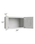 Heather Grey Shaker 24x15 Wall Cabinet 