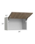 Milan Pecan 24x15 Lift-Up Door Wall Cabinet