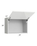 Milan White Gloss 24x18 Lift-Up Door Wall Cabinet