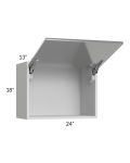 Milan Grey Gloss 24x18 Lift-Up Door Wall Cabinet