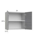 Euro Grey 24x22-5/8 Wall Cabinet