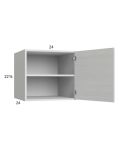 Euro White Grain 24x22-5/8x24 Wall Cabinet with 1 Door