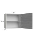 Euro Grey 24x22-5/8 Wall Cabinet with 1 Door