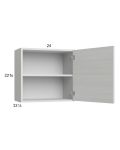 Euro White Grain 24x22-5/8 Wall Cabinet with 1 Door