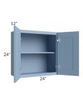 Sky Blue Shaker 24x24 Wall Cabinet