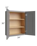 Stratton Dark Grey Shaker 24x30 Wall Cabinet