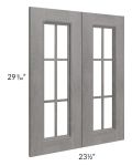 Providence Slate Grey 24x30 Mullion Glass Doors Only with Glass Included