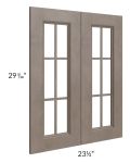 Providence Natural Grey 24x30 Mullion Glass Doors Only with Glass Included
