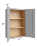 Asheville Grey Shaker 24x36 Wall Cabinet