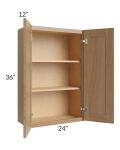 Asheville Rift Oak Shaker 24x36 Wall Cabinet