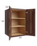 Farmhouse Walnut Shaker 24x36x24 Pantry Wall Cabinet - Out of stock through mid April
