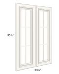 Signature Vanilla Glaze 24x36 Mullion Glass Doors Only with Glass Included