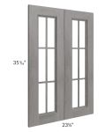 Providence Slate Grey 24x36 Mullion Glass Doors Only with Glass Included