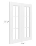 Providence White 24x36 Mullion Glass Doors Only with Glass Included 