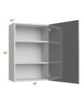 Milan Grey Gloss 24x36 Wall Cabinet (1 door)