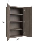 Natural Grey Shaker 24x42 Wall Cabinet