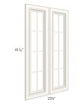 Signature Vanilla Glaze 24x42 Mullion Glass Doors Only with Glass Included