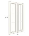 Signature Vanilla Glaze 24x42 Mullion Glass Doors Only with Glass Included