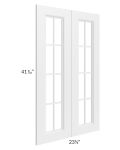 Providence White 24x42 Mullion Glass Doors Only with Glass Included