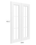 Providence White 24x42 Mullion Glass Doors Only with Glass Included