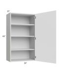Milan White Matte 24x42 Wall Cabinet (1 door)