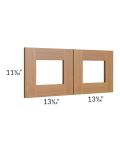 Artisan Walnut Shaker 27x12 Glass Door Only with Glass Included