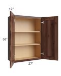 Farmhouse Walnut Shaker 27x36 Wall Cabinet
