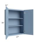 Sky Blue Shaker 27x36 Wall Cabinet