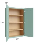 Midtown Mint Green Shaker 27x42 Wall Cabinet