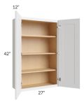 Asheville White Shaker 27x42 Wall Cabinet
