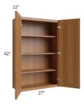 Artisan Walnut Shaker 27x42 Wall Cabinet