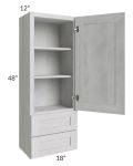 Heather Grey Shaker 18x48 Wall Cabinet With Drawers