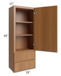 Portland Walnut 18x48 Wall Cabinet With Drawers